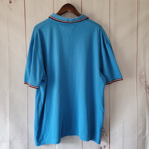 Vintage 90’s Y2K Tommy Hilfiger Men’s XXL Polo Short-Sleeve Shirt, Blue, EUC - Picture 4 of 11